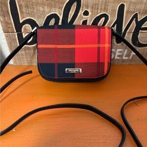 Kate Spade Newbury Lane Red Plaid Crossbody Bag NWOT